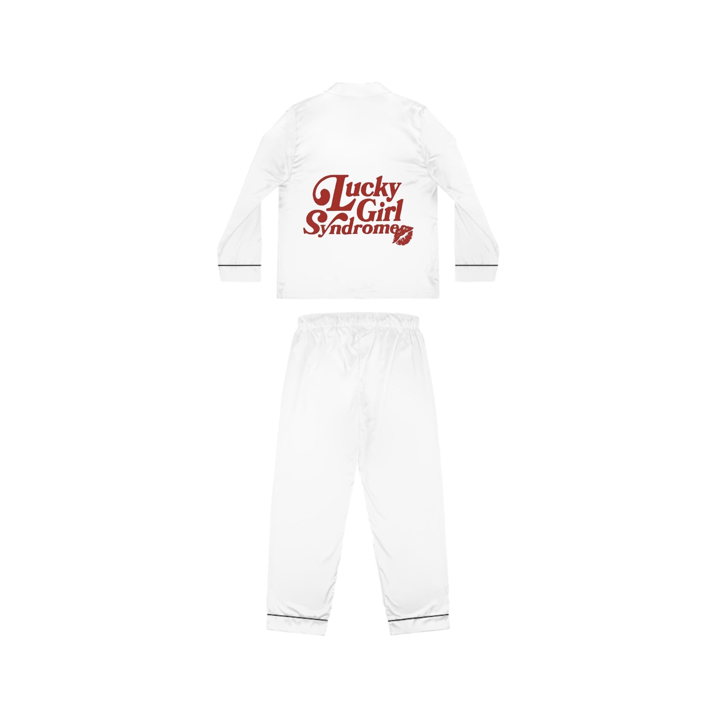 Lucky Girl Syndrome Satin Pajamas for Women - Elegant Sleepwear Set