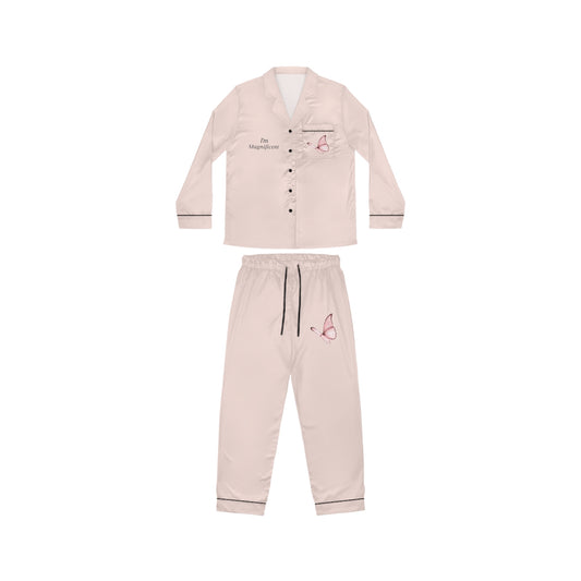 Butterfly Satin Pajamas for Women - Elegant Sleepwear Set