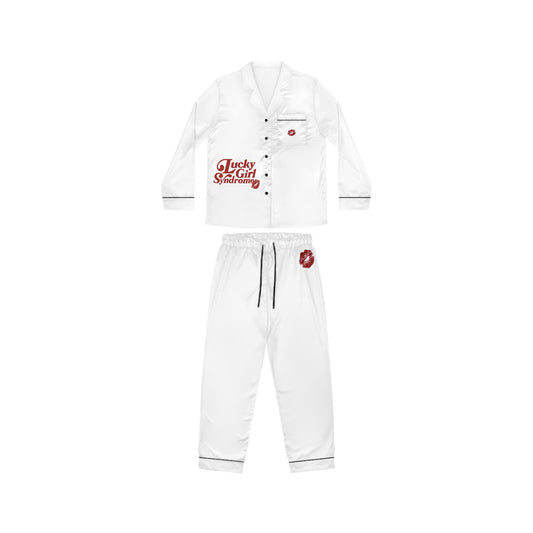 Lucky Girl Syndrome Satin Pajamas for Women - Elegant Sleepwear Set